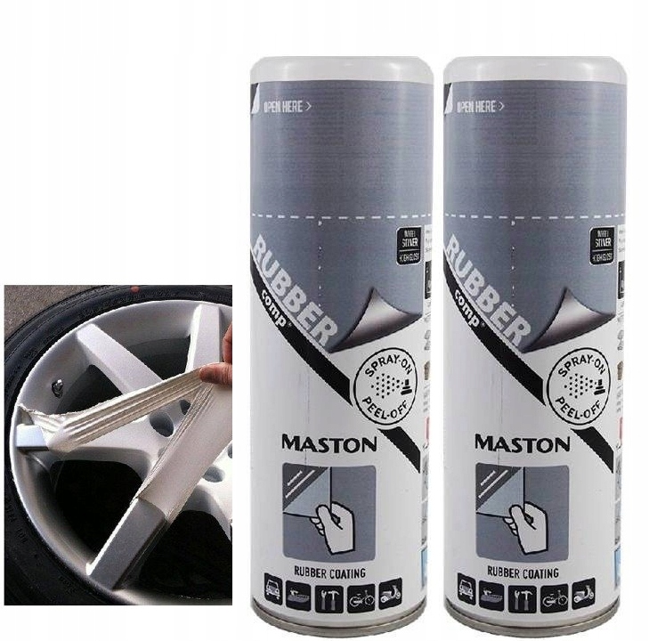 Maston płynna guma w sprayu 2 szt kolor srebrny