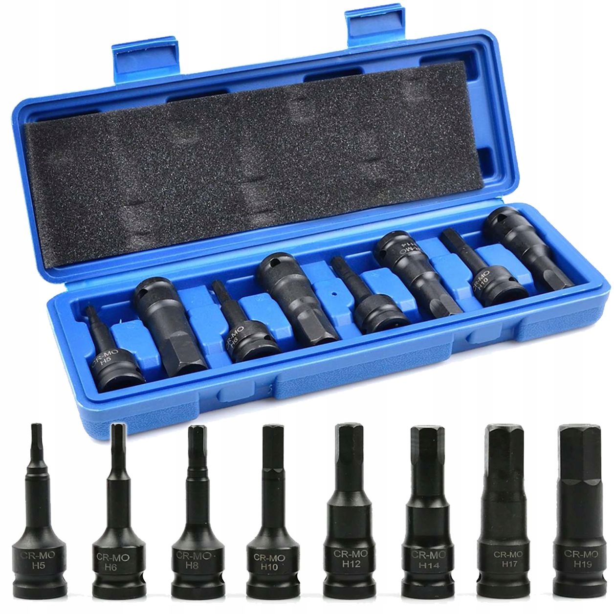 

Klucze Nasadki Udarowe Imbus Hex 8szt H5-K19 Cr-mo