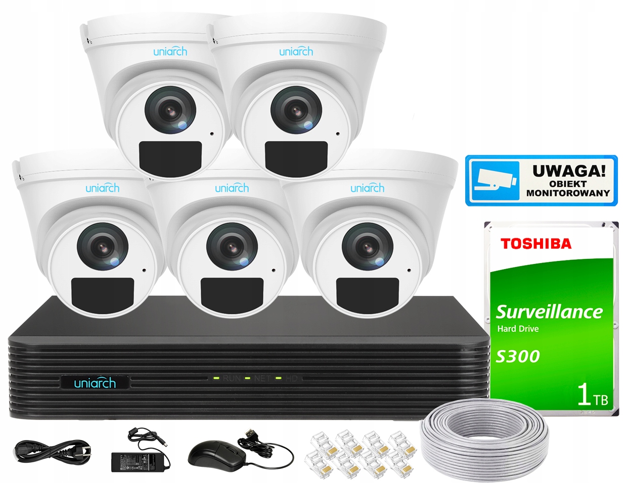 ZESTAW KAMER IP 5MPx PoE IPC-T125 Mikrofon UNIARCH