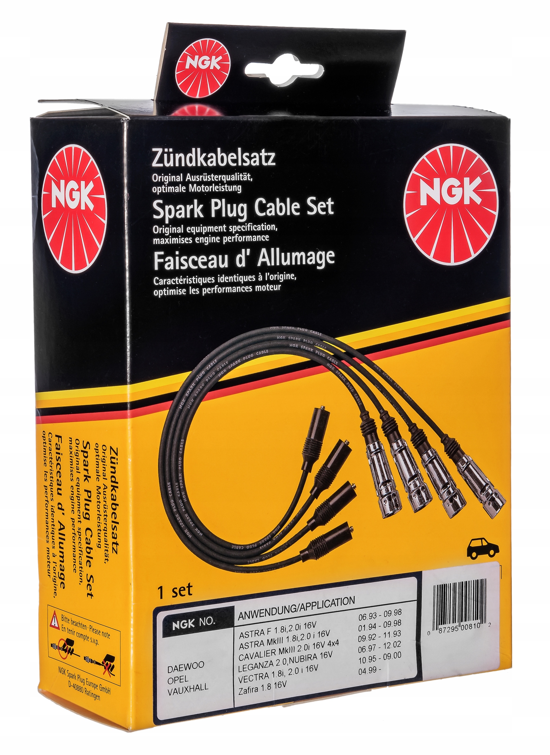 RC-AD1102 - Дроти запалювання NGK AUDI A4 1.8 1.8 q