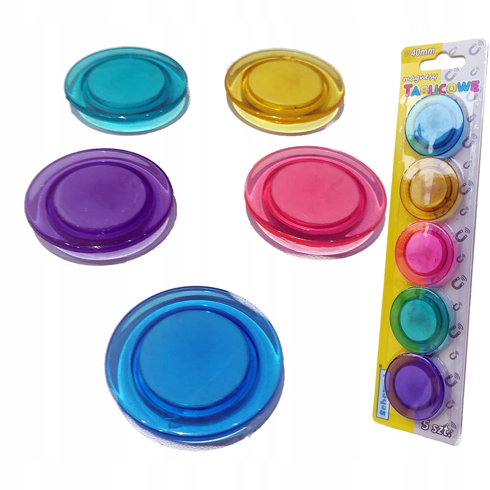 

Magnesy Kolorowe 5 szt 40 mm Na Lodówkę Tablicę