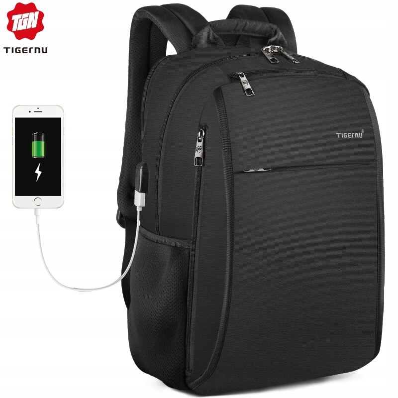 

Plamoodporny plecak Tigernu na laptopa 15,6 Usb