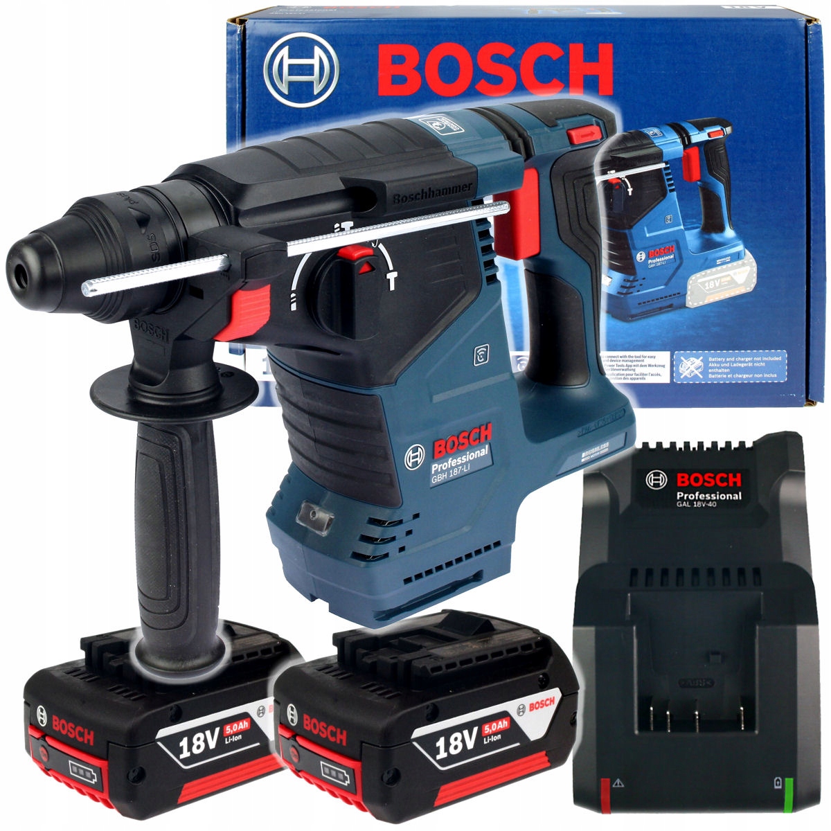 

Akumulatorowy Młot Gbh 187-LI Bosch 2x5,0Ah