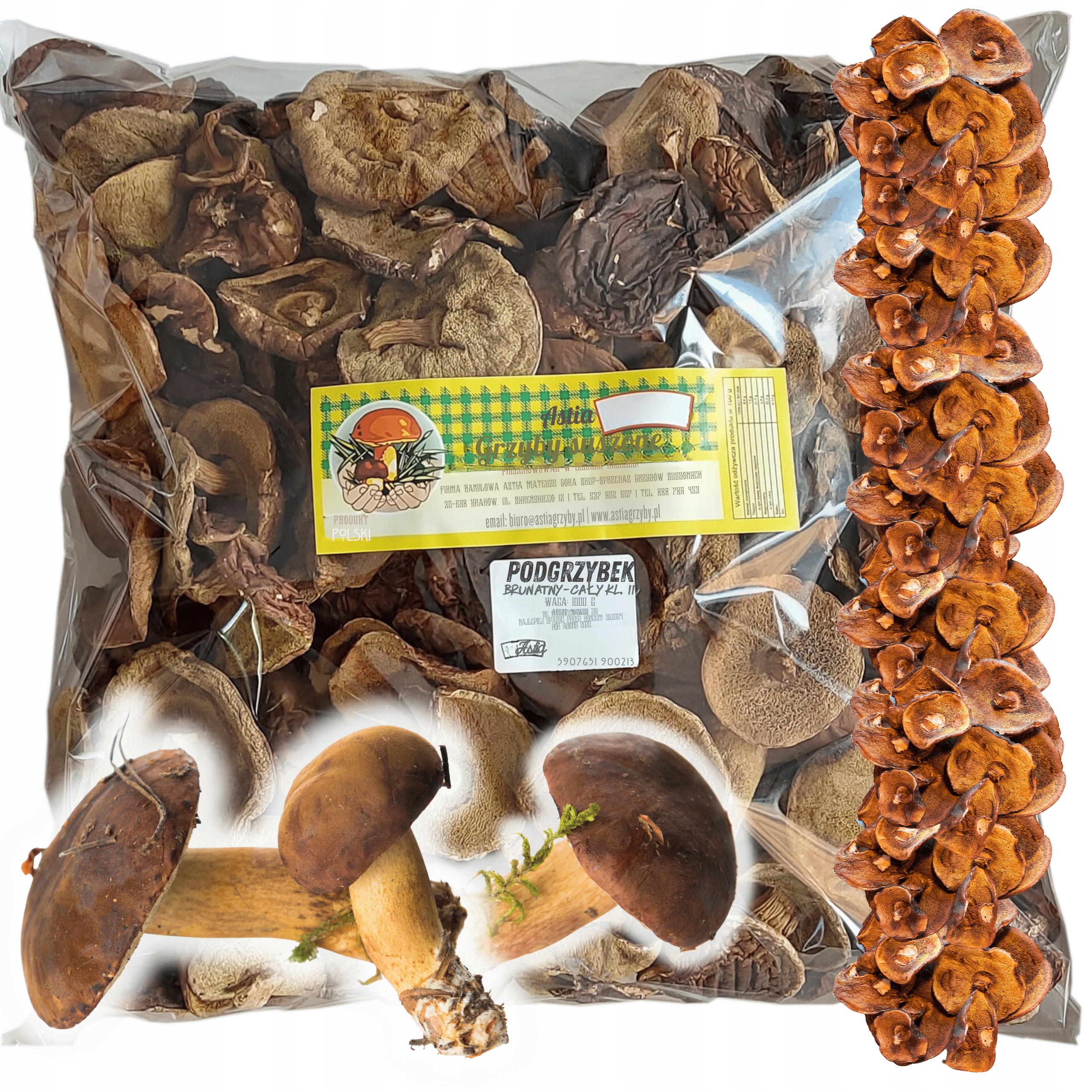 Sušené Houby 250g Podgrzybek Podgrzybki Klobouky Celé Atest 2025 Polsko