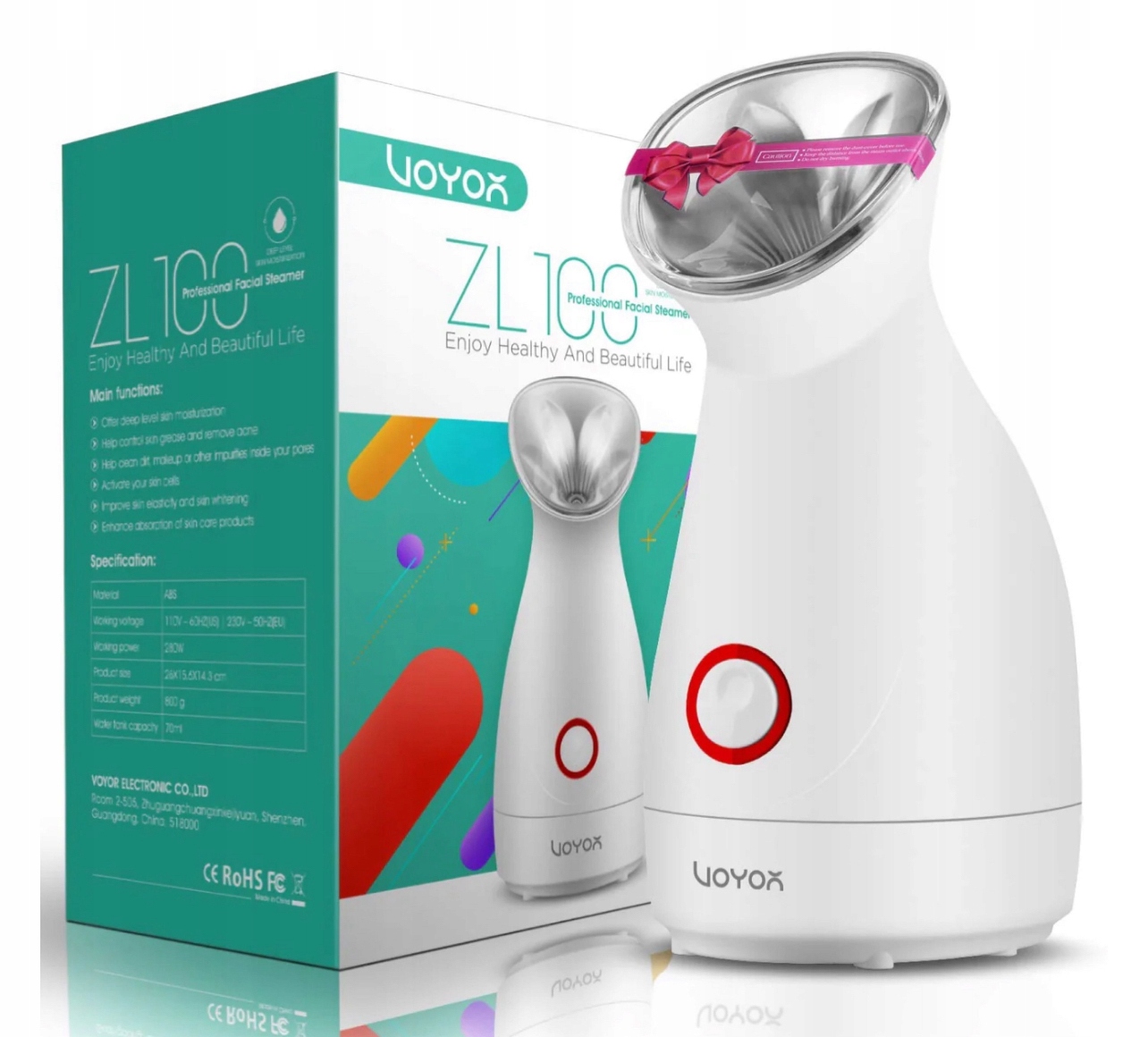 Voyor Nano Ionic obličejový napařovač Profesionální sauna Spa ZL100