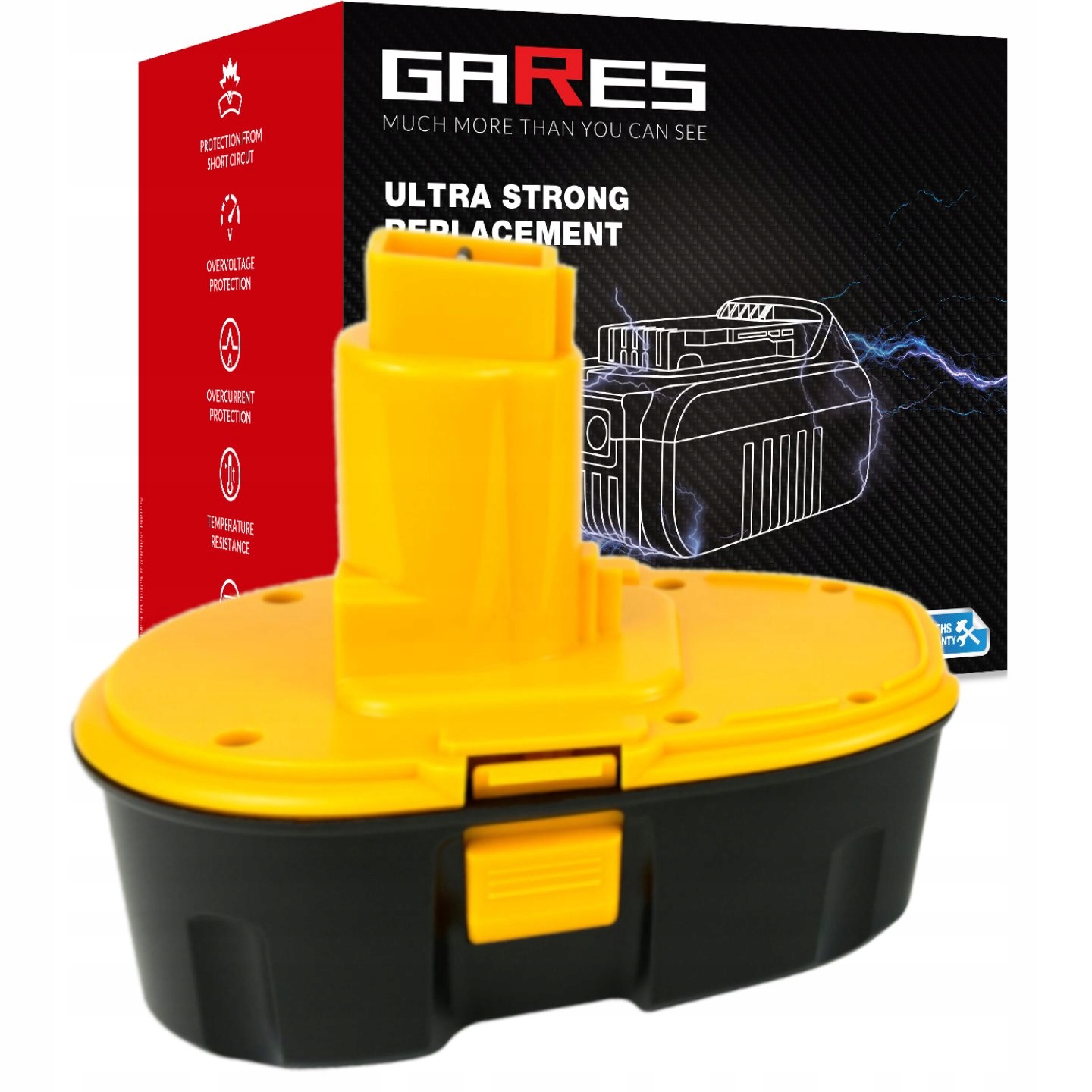 Akumulátor Baterie Gares pro Dewalt DExxx 18V 3Ah