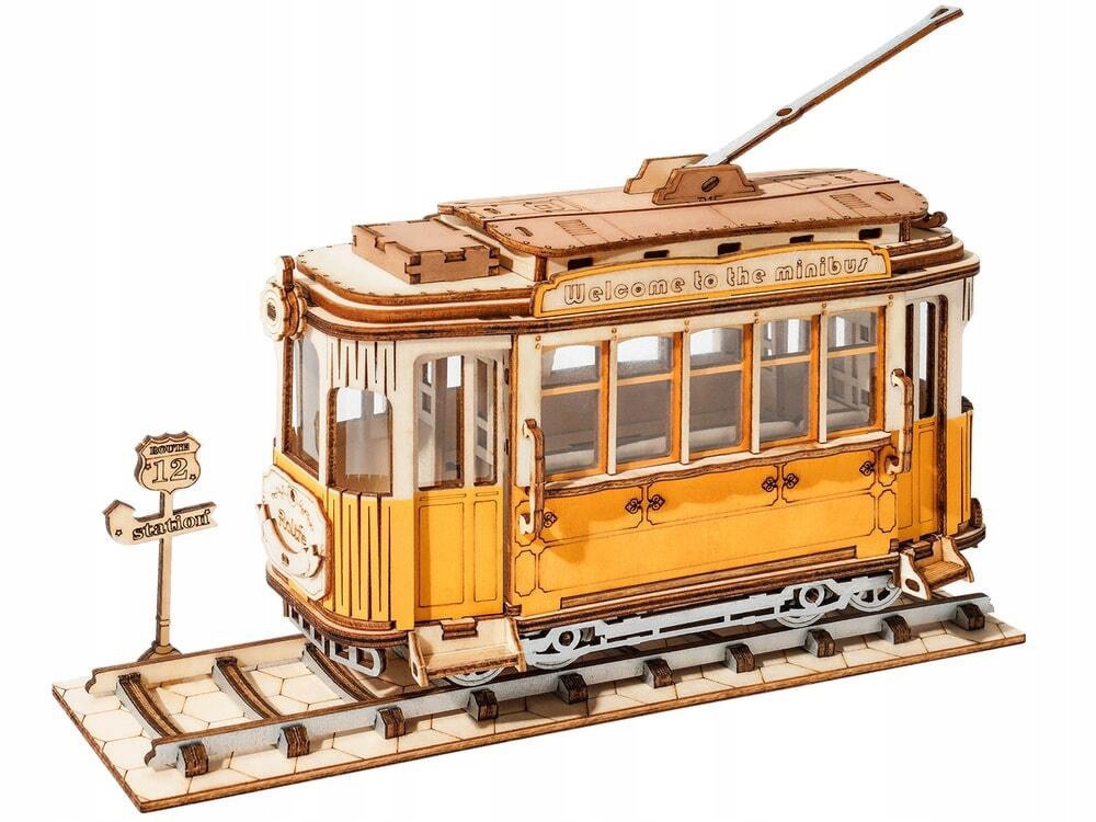 

Puzzle 3D Tramwaj drewniany model do składania