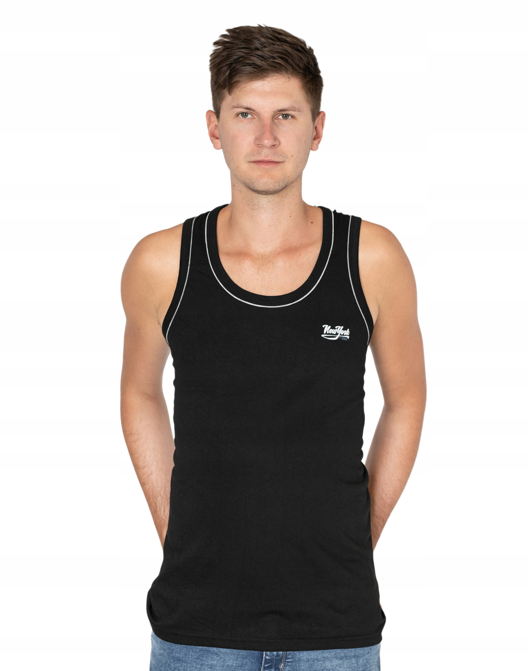 

Duża Koszulka Męska Bez Rękawów Bokserka 158-2 3XL