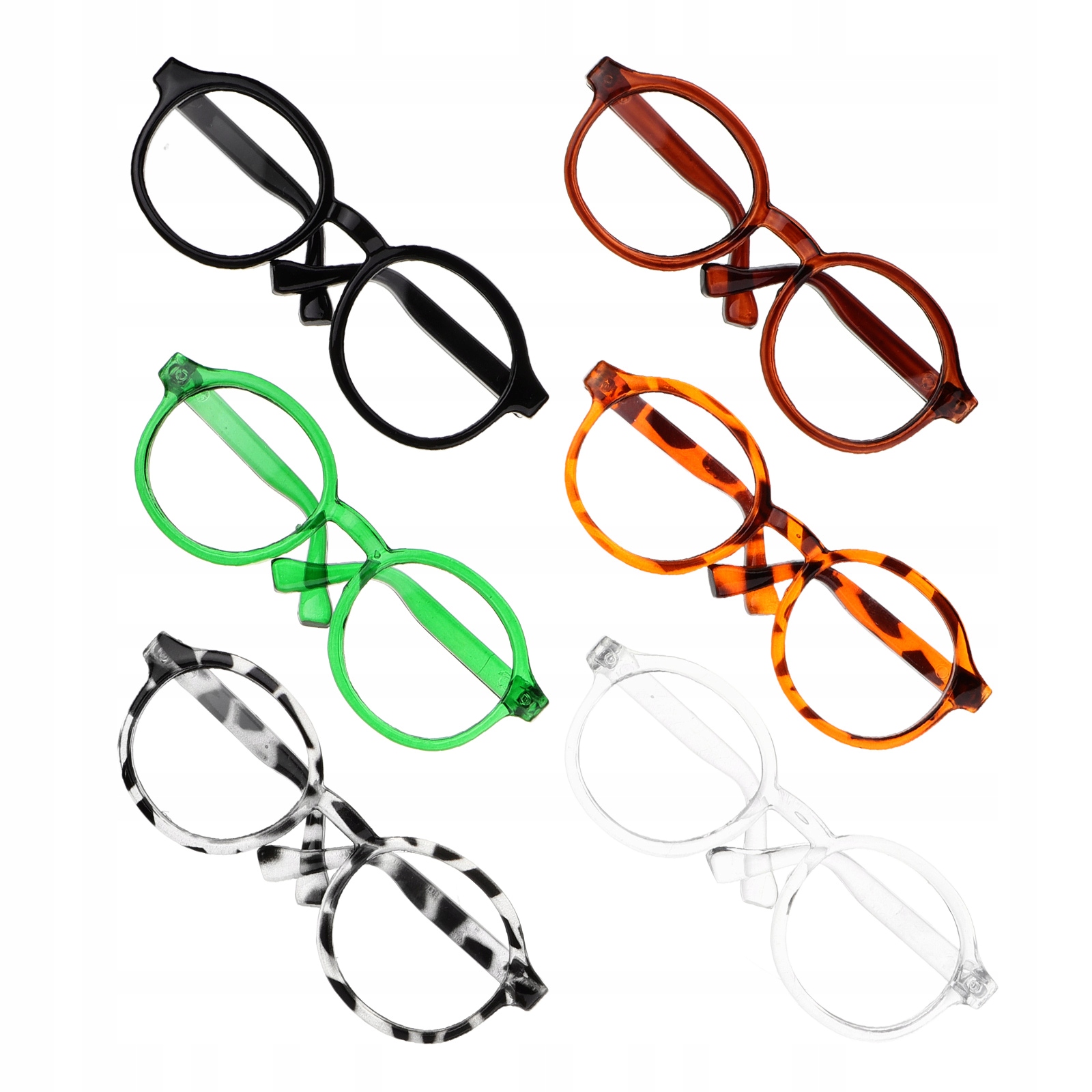 6 SZT. WYTRZYMAŁE OKULARY DLA LALEK Z PRAKTYCZNEGO PLASTIKU