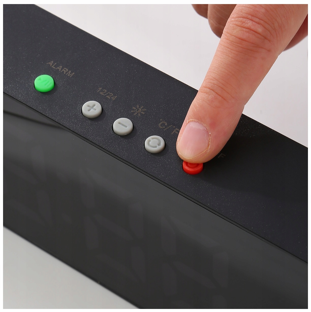 DUŻY ZEGAR ŚCIENNY STOJĄCY ELEKTRONICZNY LED 32cm Cichy Temperatura Data Tarcza cyfrowa