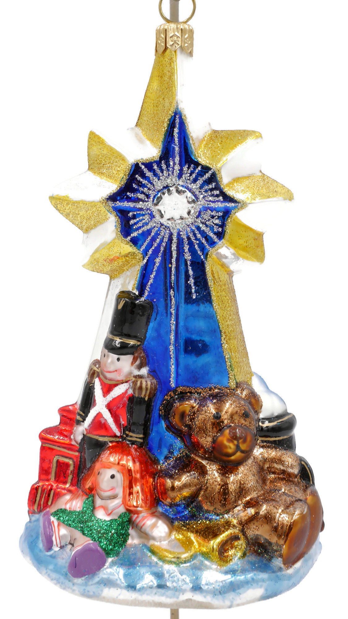 

Bombka szklana ręcznie malowana Gwiazda i Zabawki