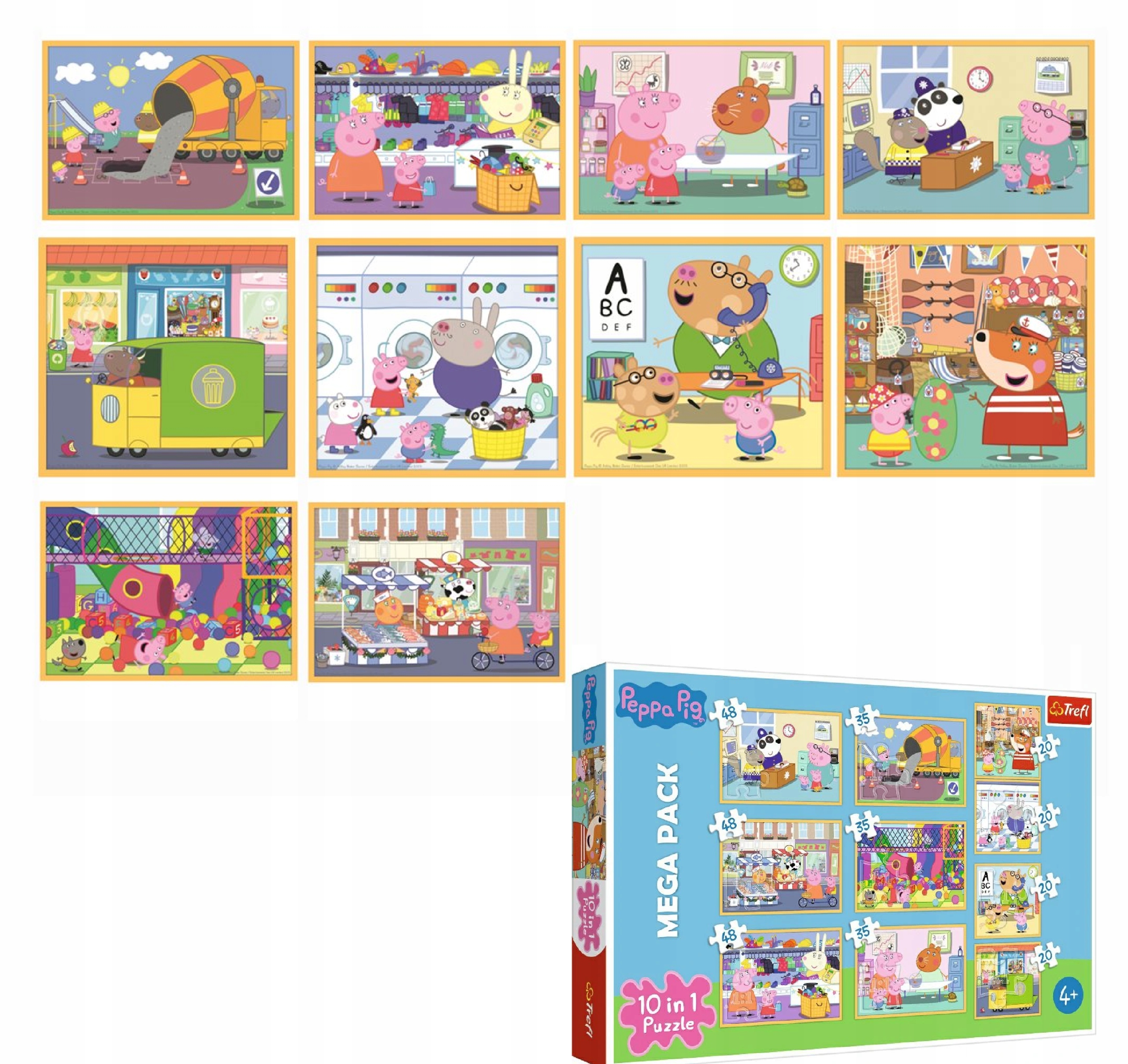 

Puzzle Świnka Peppa 10 układanek 329szt. Peppa Pig