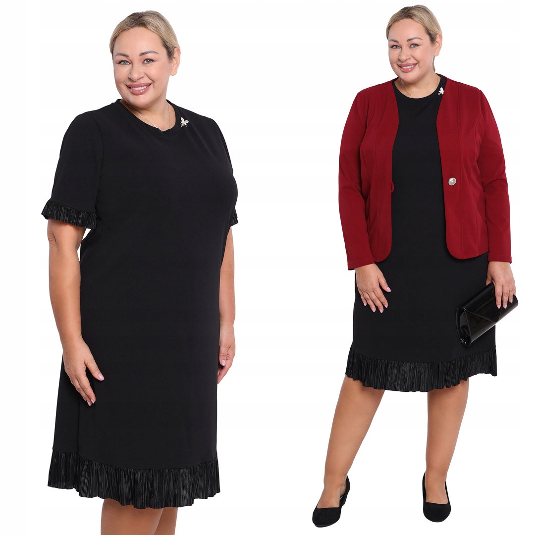 Černá šaty s ozdobou plus size velikost 56/58