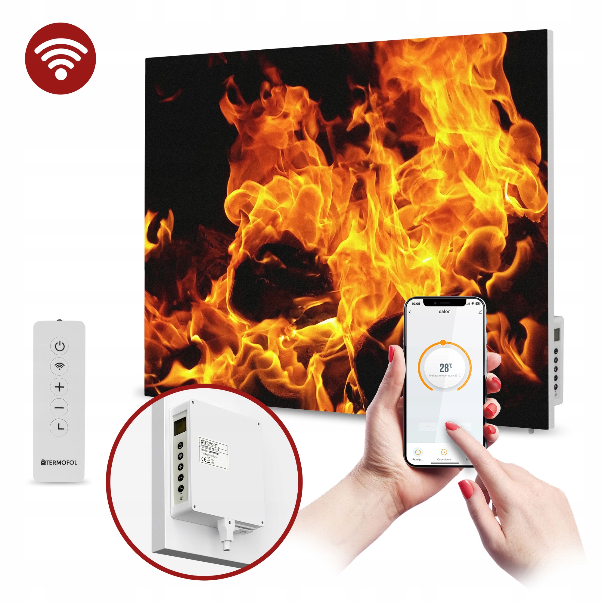 Dekoračný infračervený Vykurovací Panel s výkonom 500 W a Wifi