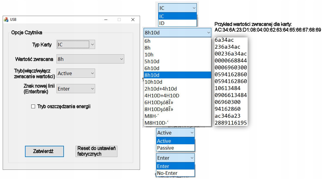Czytnik Kart RFID NFC 13,56 MHz MIFARE USB Kod producenta RDRRFID1356USB