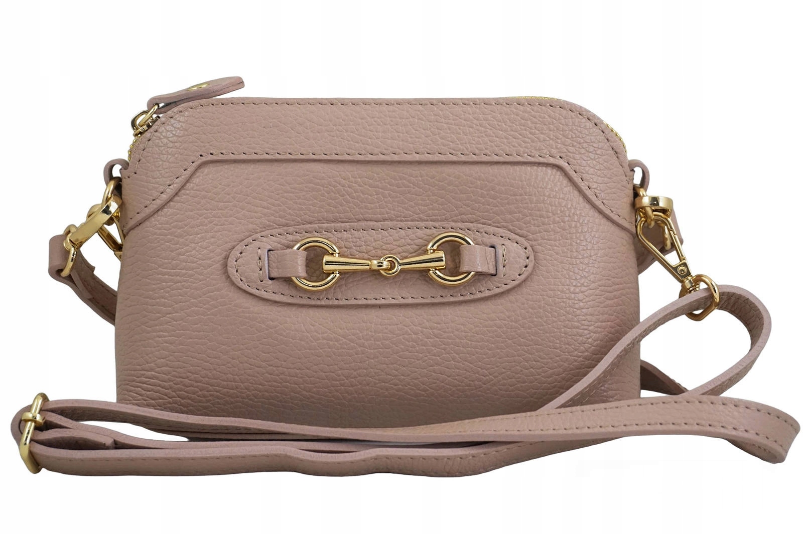 Malá dámská kabelka z přírodní kůže růžová pudrová