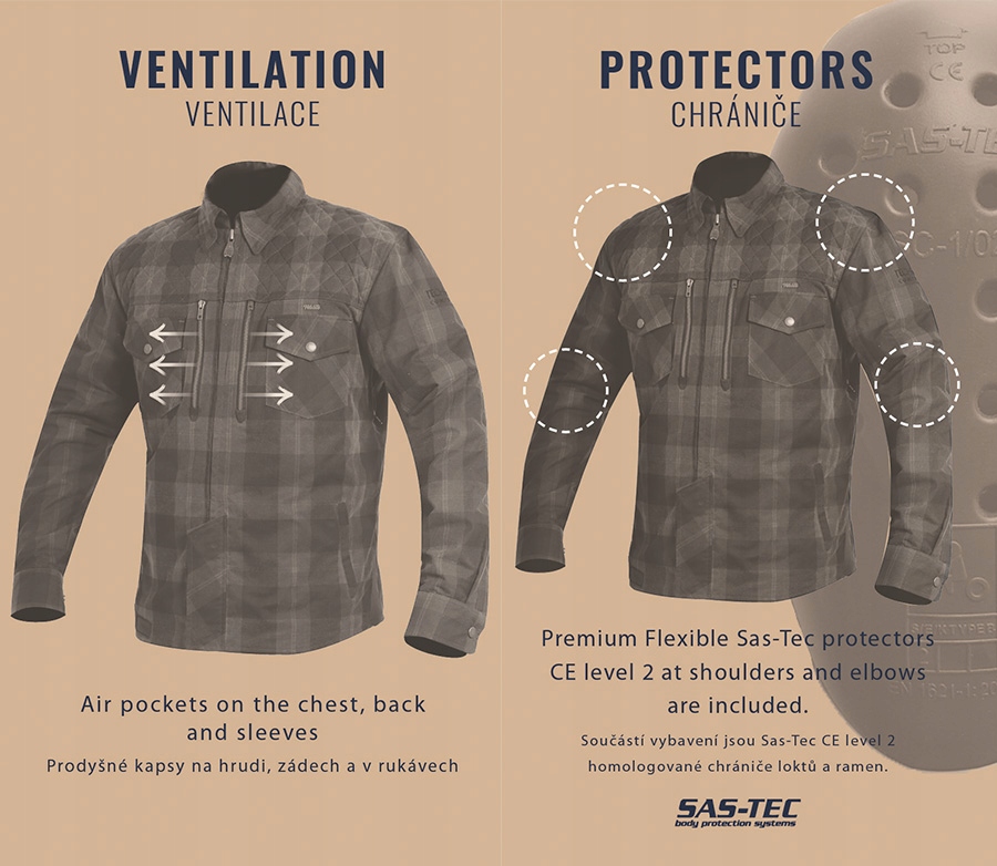Koszula Tech-Air 5 KEVLAR TRILOBITE RODER | r. S Materiał skóra