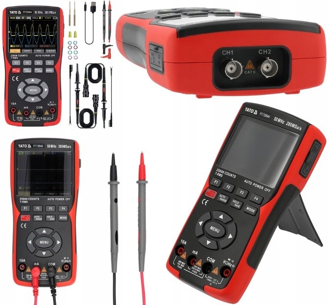 3V1 Osciloskop Digitálny Merač Generátor 280 Msa/s 50 Mhz Yato YT-730944