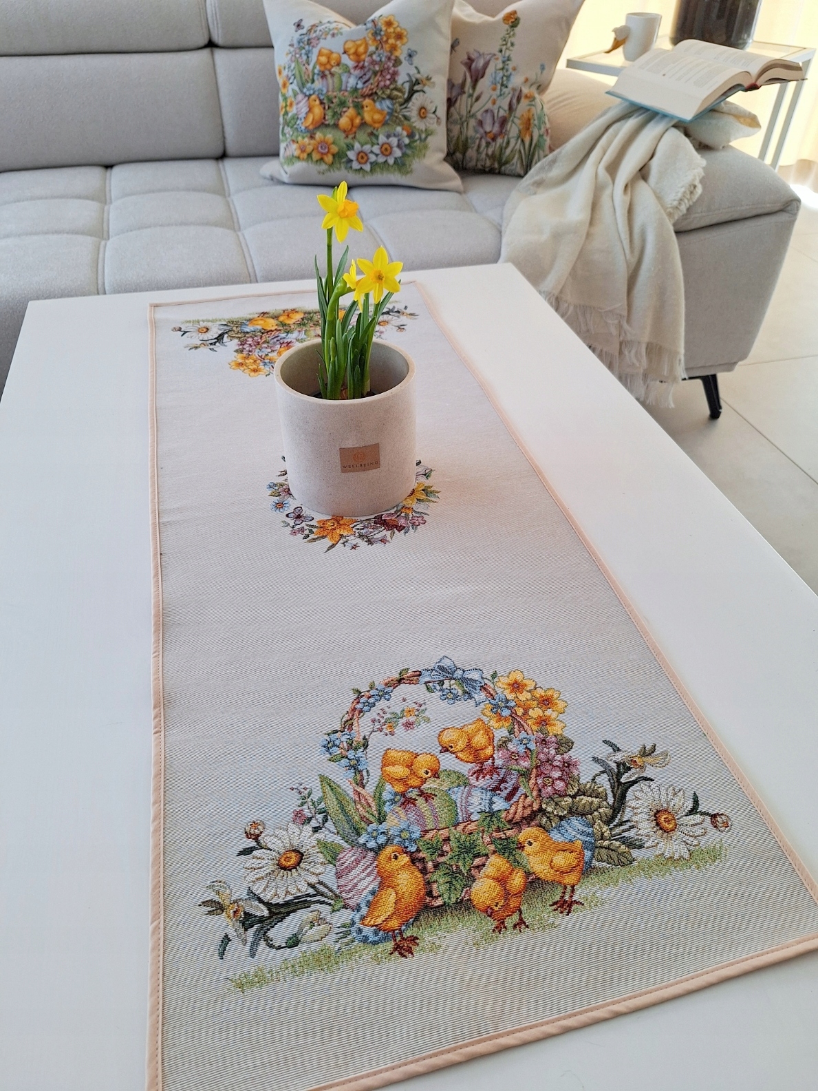 Velikonoční běhoun 40x100 cm L58 Kuřátka