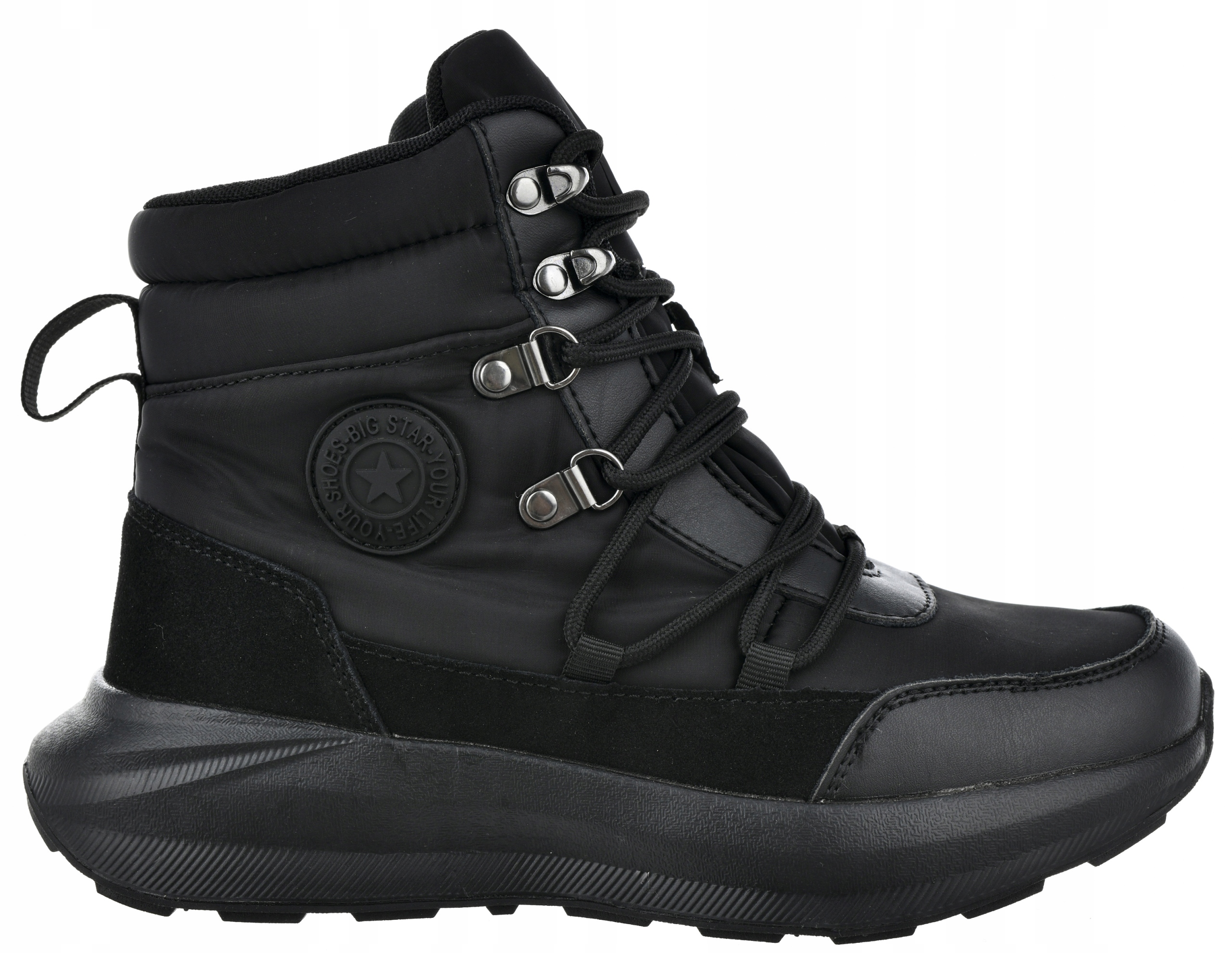 Zimní boty Big Star zateplené šněrovací sněhule černé 37