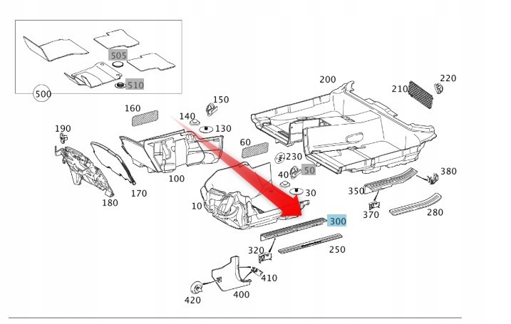 Vnitřní Prahová Lišta Mercedes W204 A2046860036 Mercedes Oe