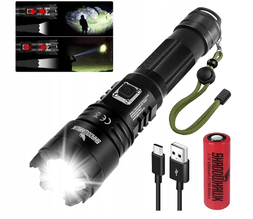 Shadowhawk светодиодный фонарик 20 000 люмен IP67 6000 м