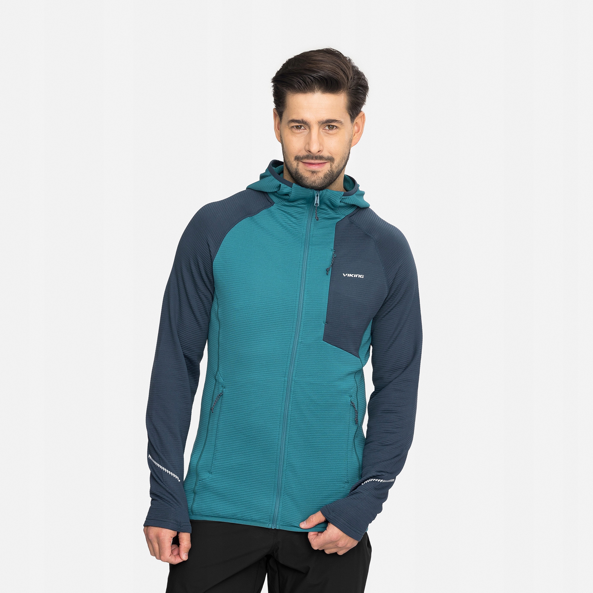 Bluza męska rozpinana z kapturem Viking Birger niebieska rozmiar M