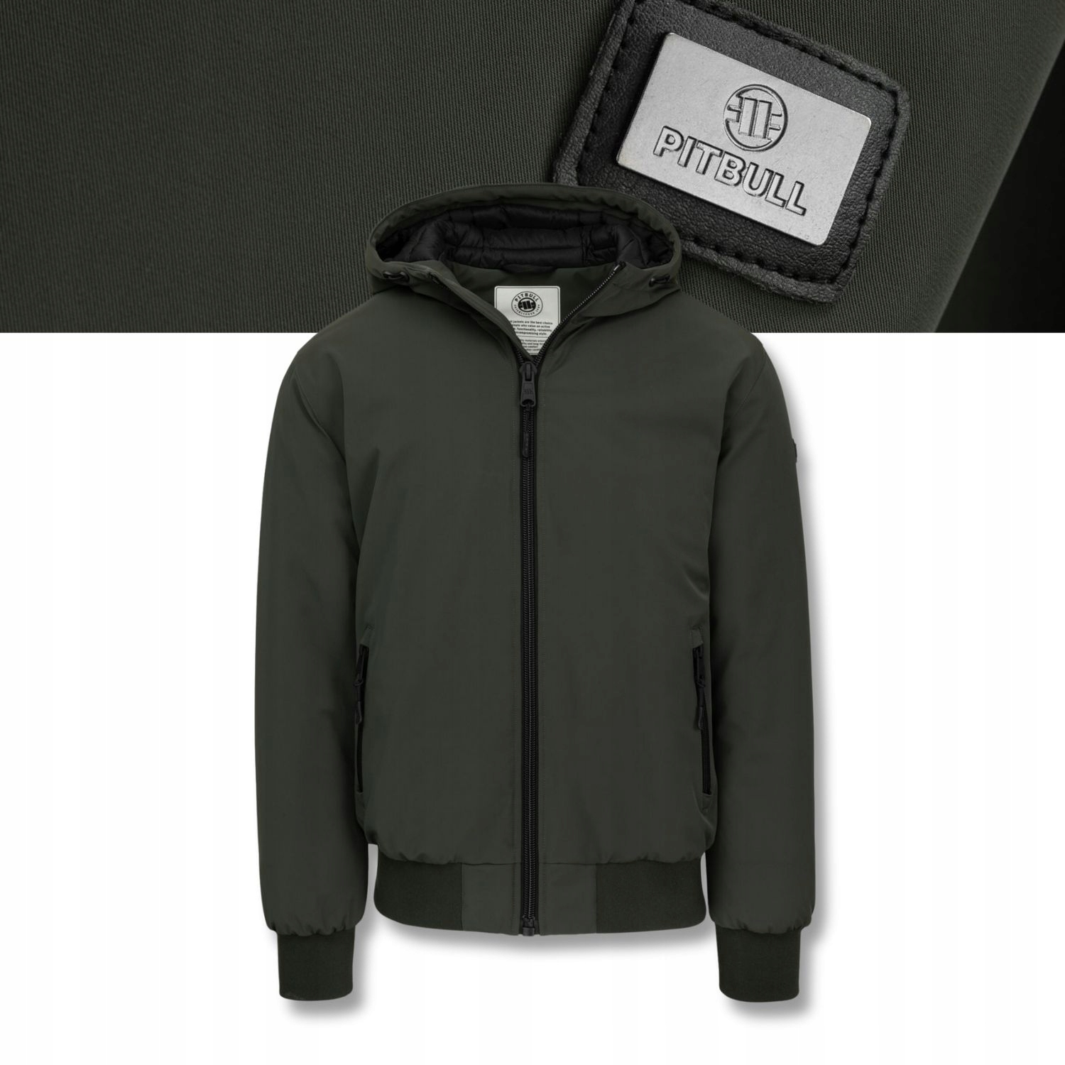 Pánská Zimní bunda s kapucí Pitbull York nylonová bunda se stojáčkem