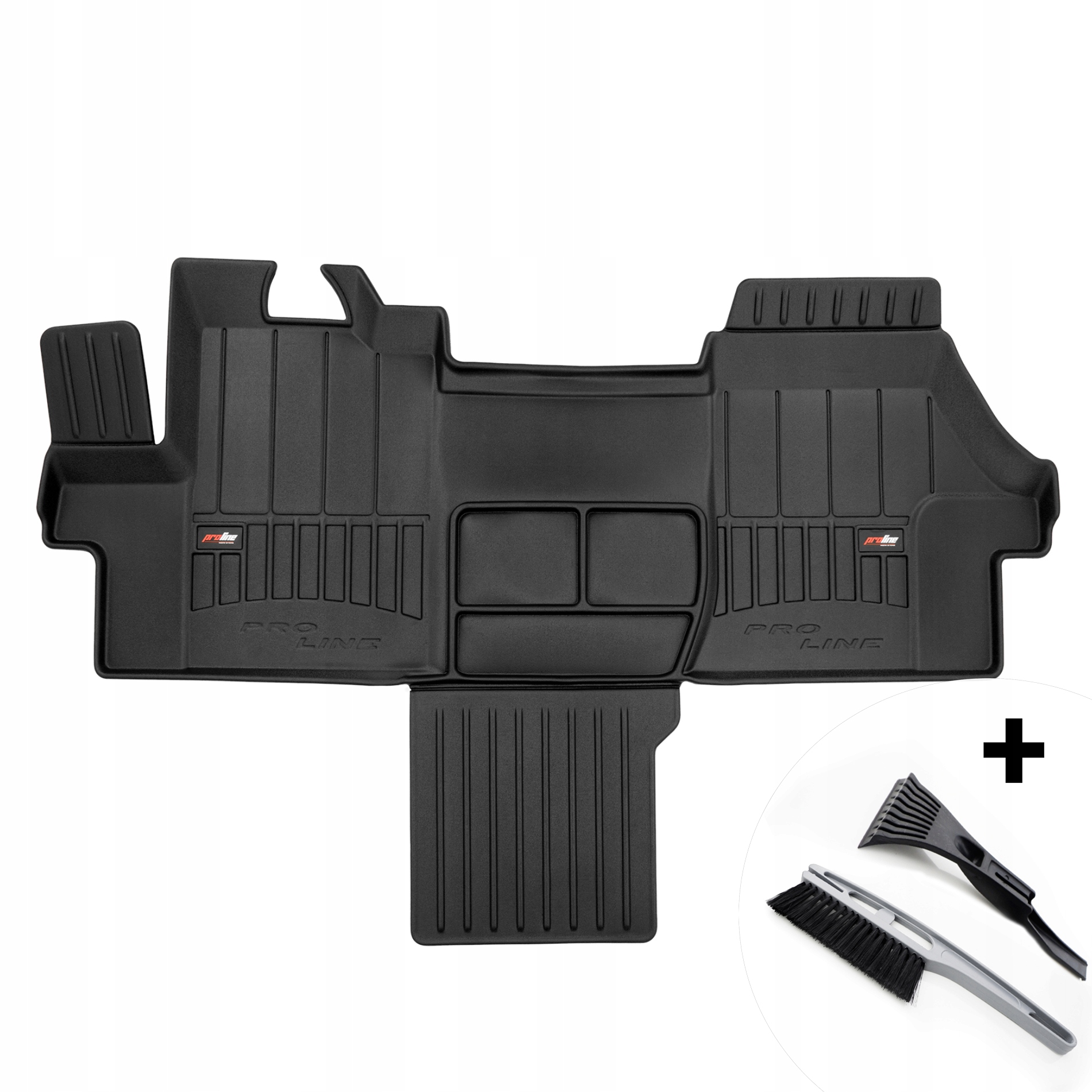 3D Gummimatten für Citroen Jumper II Fiat Ducato III Peugeot Boxer II ab 2006 + Auto Eiskratzer mit Besen