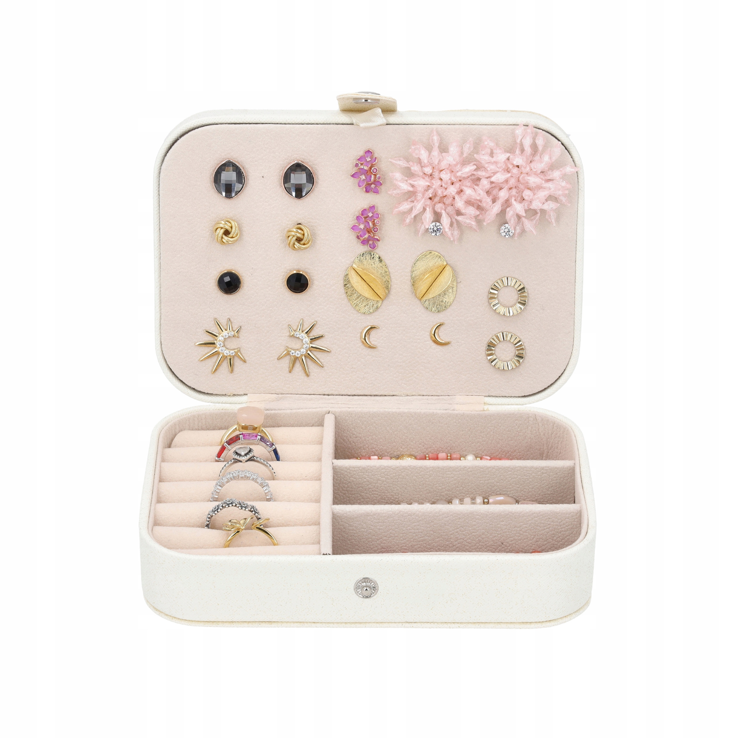 SZKATUŁKA PUDEŁKO ORGANIZER NA BIŻUTERIĘ NASZYJNIKI PIERŚCIONKI BIAŁY C6 Rodzaj do przechowywania biżuterii