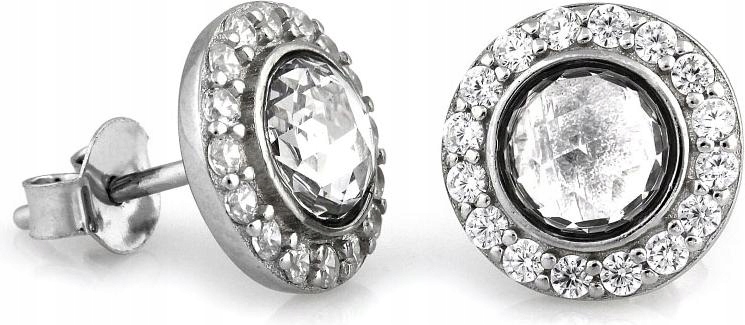 Stříbrné náušnice 925 malé kulaté s zirkony 2,75 g šroubky na tyčince