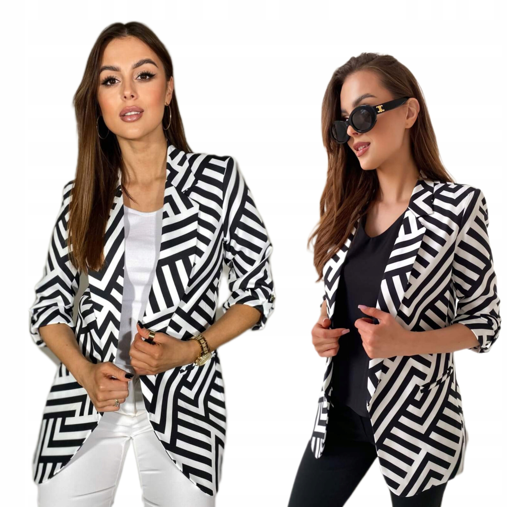 Elegancka marynarka damska Adea rozmiar 46 zygzak