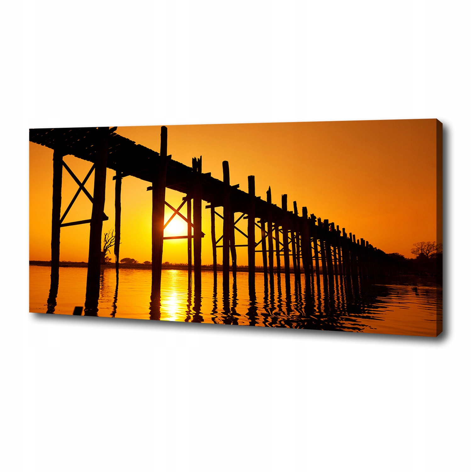 

Foto obraz na płótnie Most zachód słońca 125x50 cm