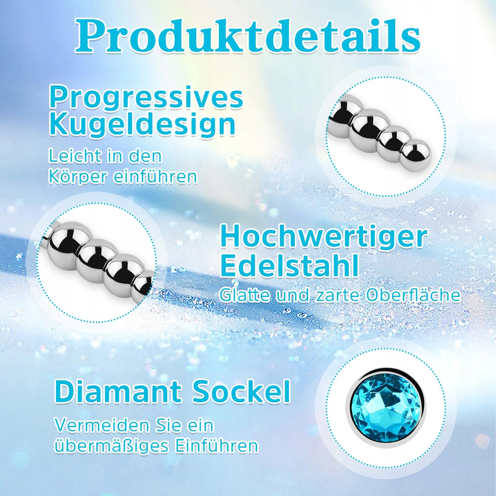 METALL ANALPLUG STAL NIERDZEWNA DLA KOBIET (NIEBIESKI) — miniatura 2