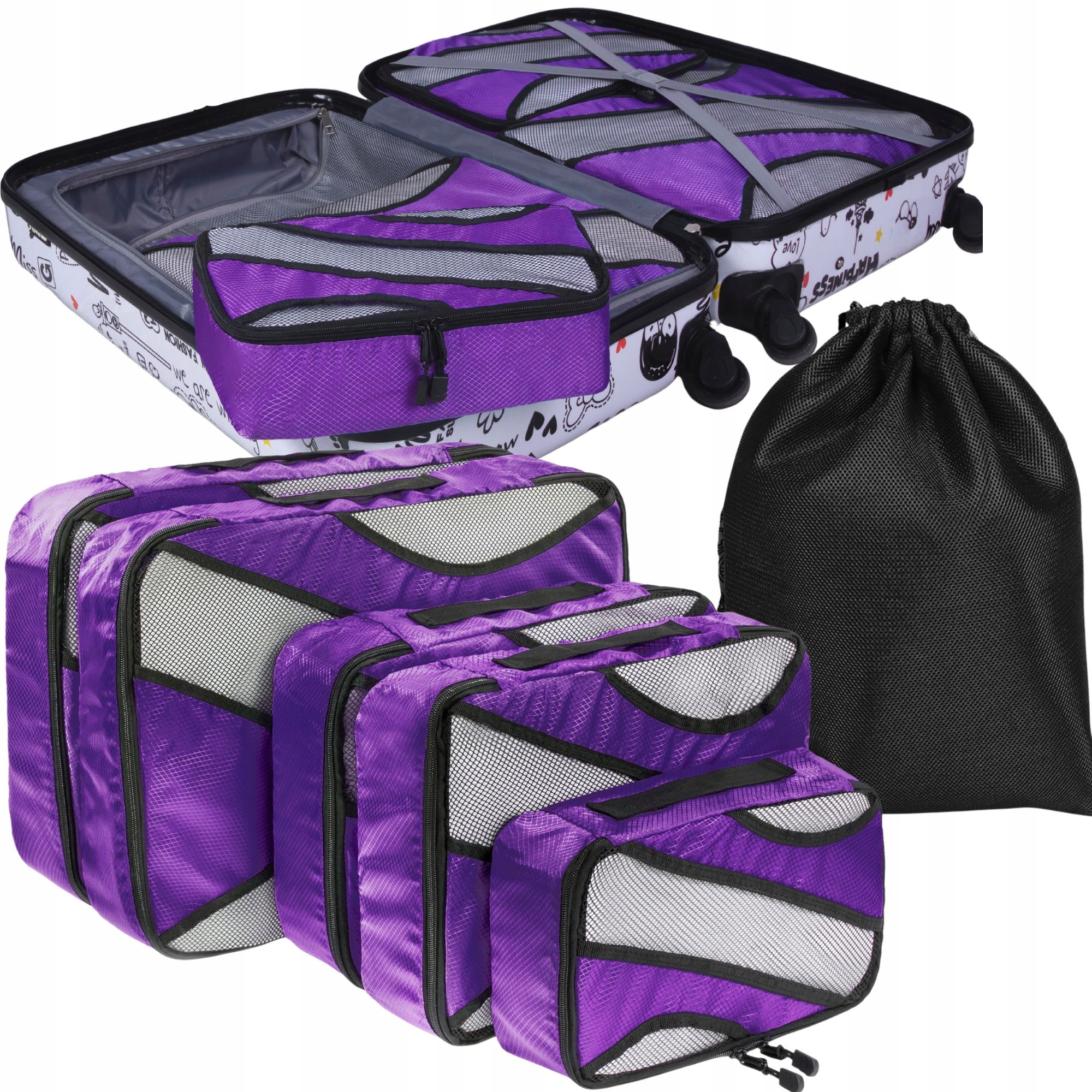 Organizér Na Balení Oblečení Do Cestovního Kufru Skříně, Kosmetická Taška, 6 Ks