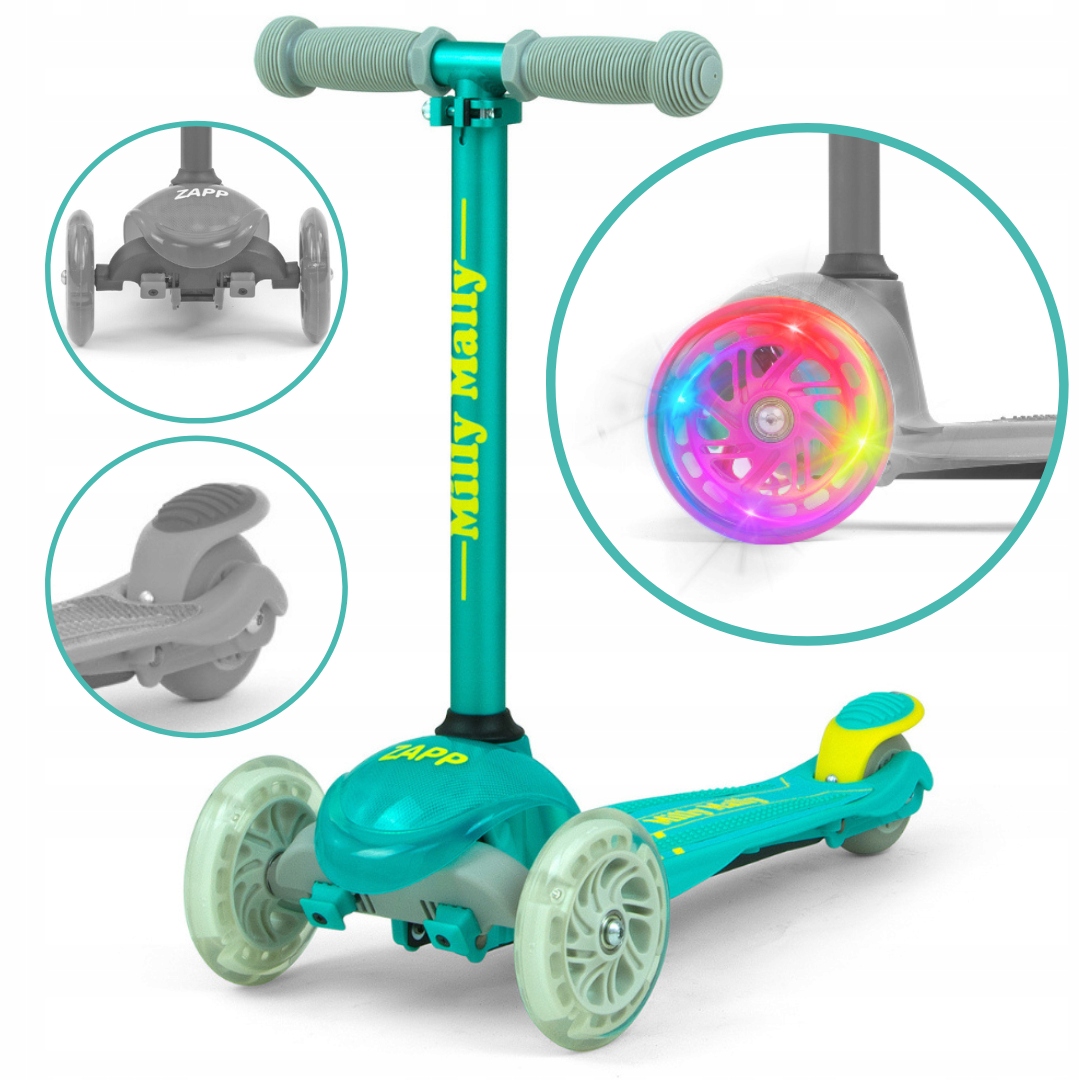 Hulajnoga trójkołowa balansowa koła Led Milly Mally Zapp Mint