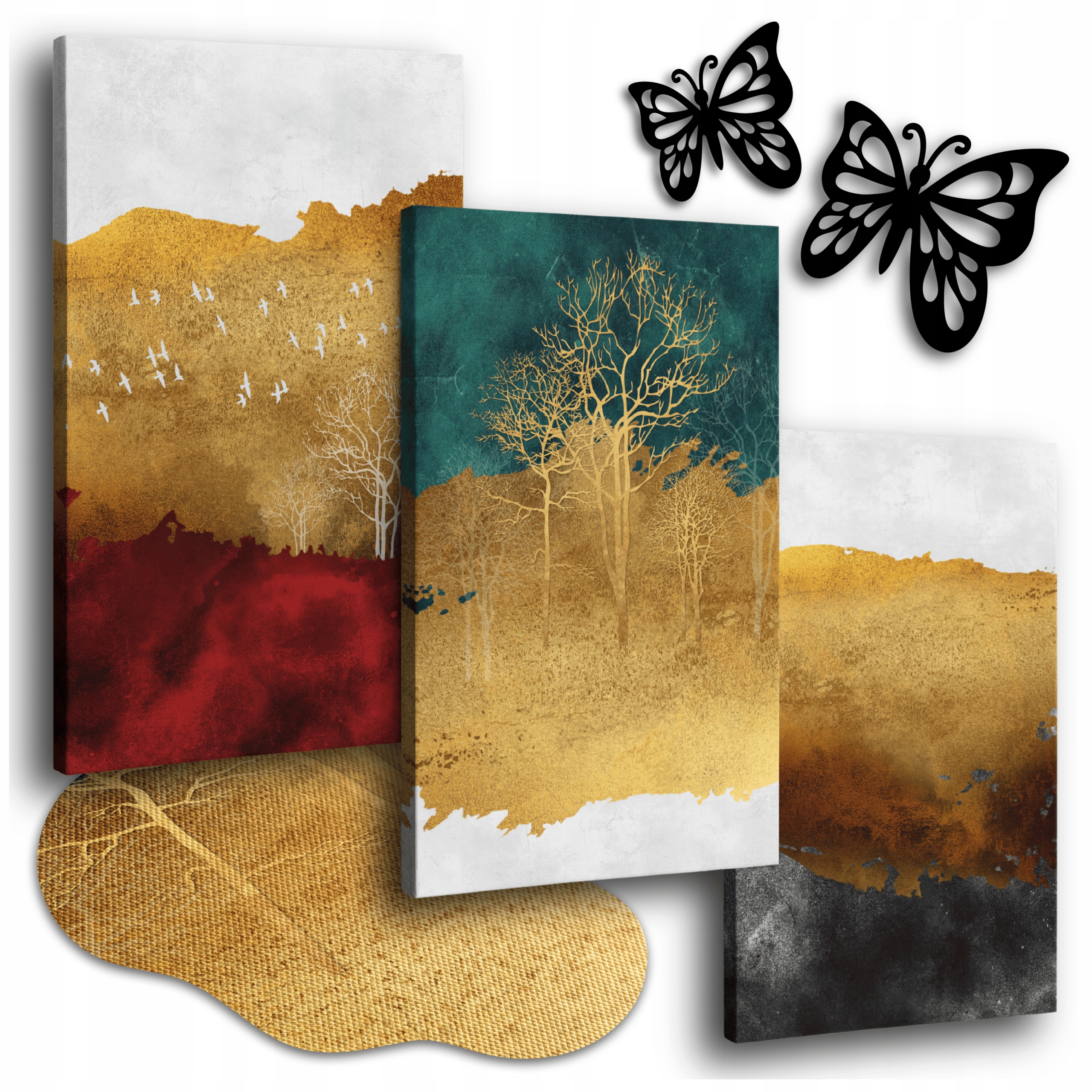 Obraz Na Plátne Abstarkcia 150x70 cm Obrazy Do Obývačky Zlaté Stromy Farby