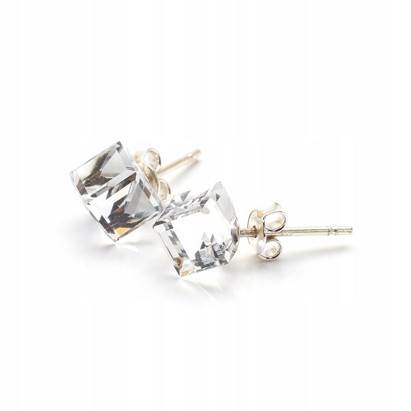 

Srebrne Kolczyki 925 Swarovski Cube 6mm