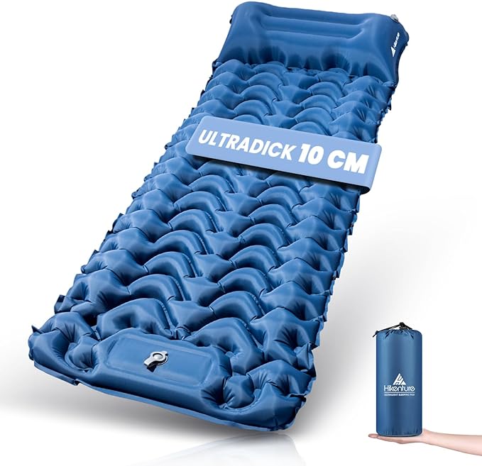 Hikenture, mata samopompująca 198 cm x 70 cm, niebieska