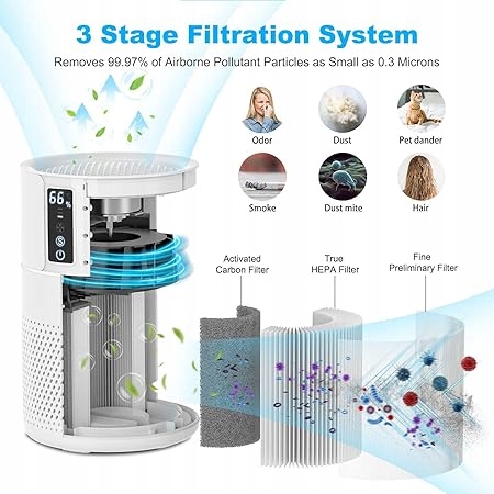 OCZYSZCZACZ POWIETRZA Z FILTREM Z WĘGLEM AKTYWNYM I JONIZATOREM Model B-02DH