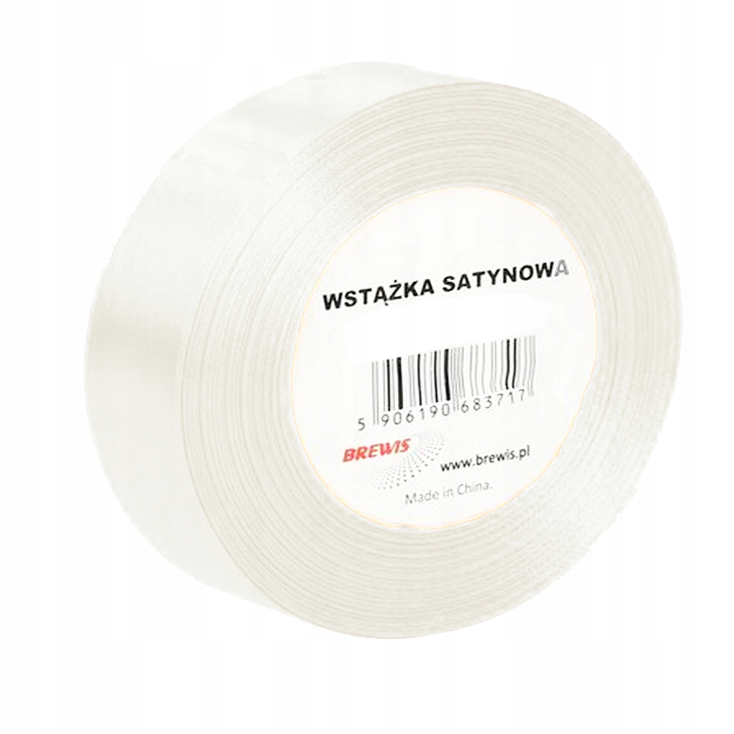 Wstążka satynowa biała, 38 mm x 32 m