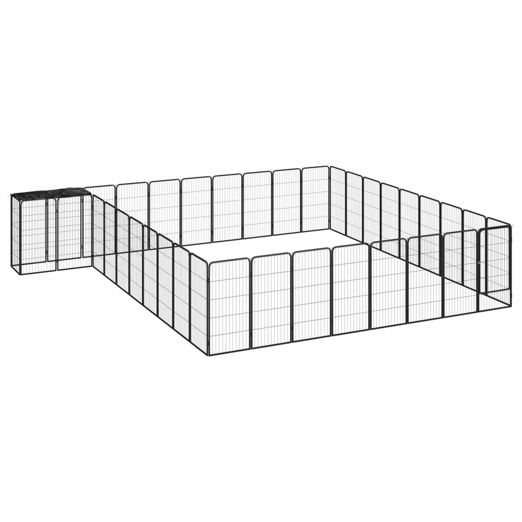 38panelová ohrádka pro psy černá 50 x 100 cm práškovaná ocel Černý 3115955