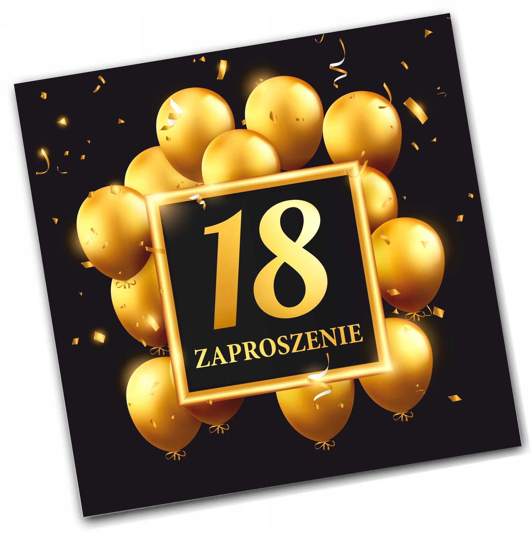 Pozvánky na 18. narozeniny zlaté balónky FOLIOVANÉ 12407962878 - Allegro.pl