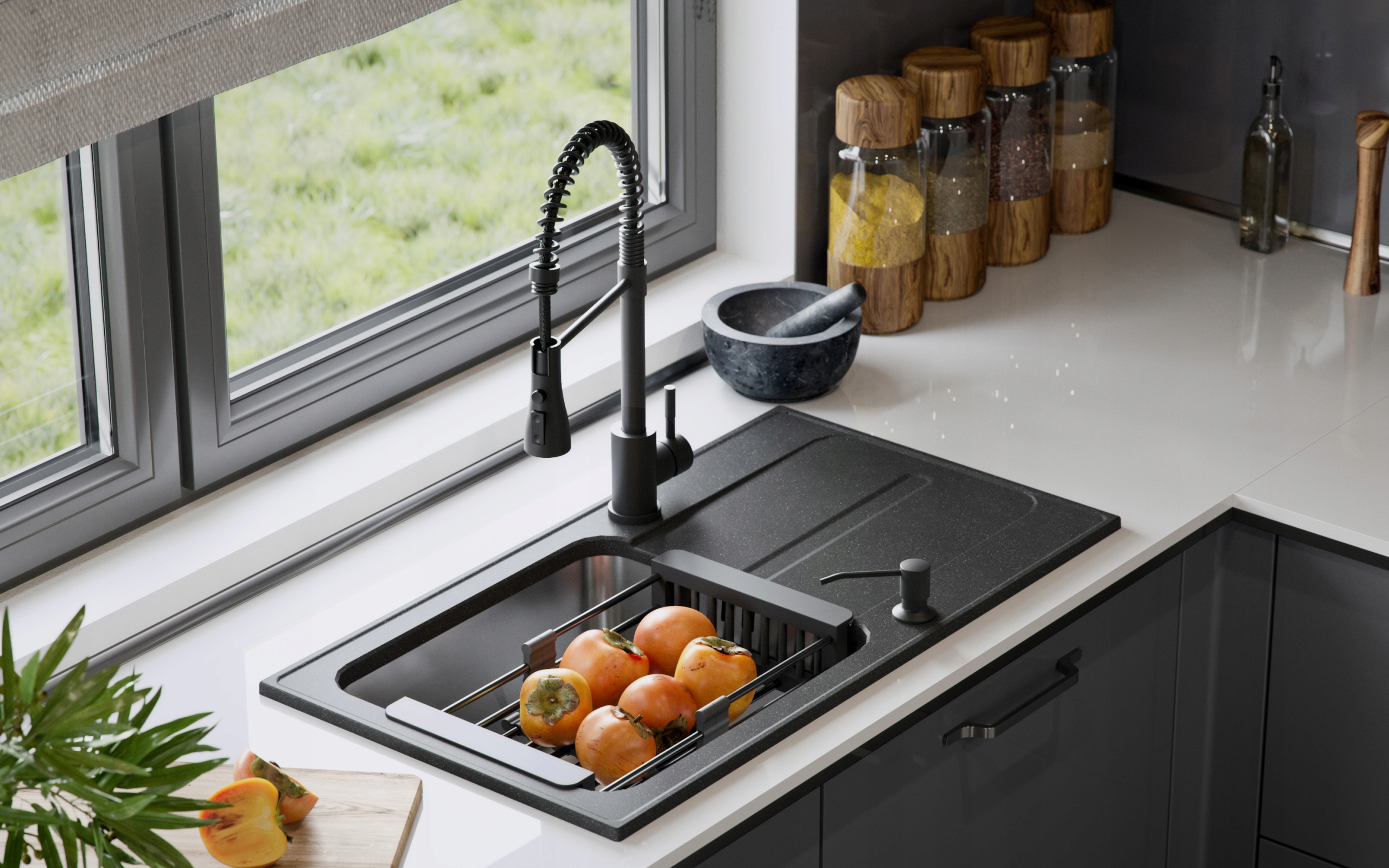 Dozownik Quadron Keira 350 ml czarny nakrapiany Marka Quadron