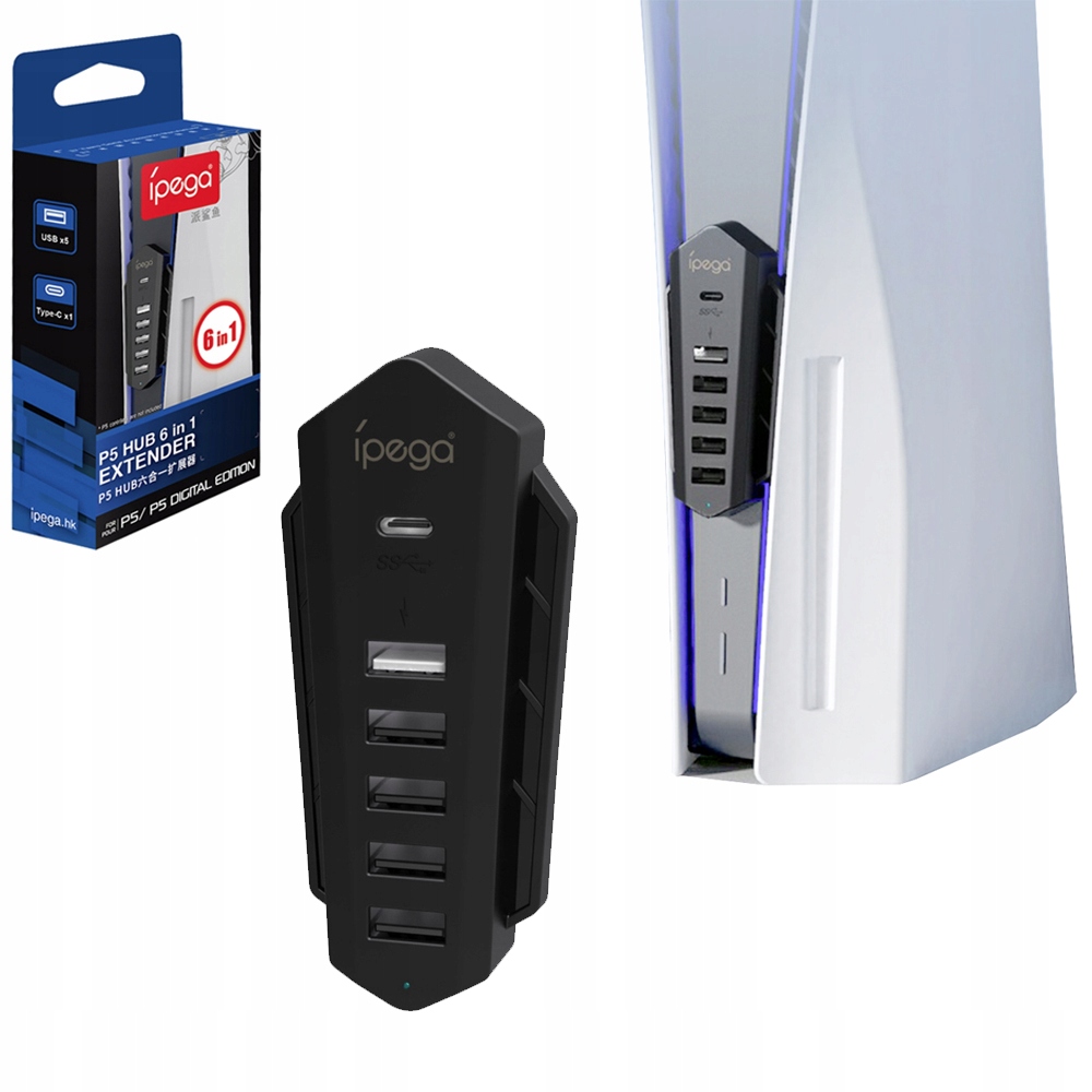 

Hub Rozdzielacz Usb 6w1 iPega do PlayStation 5 PS5