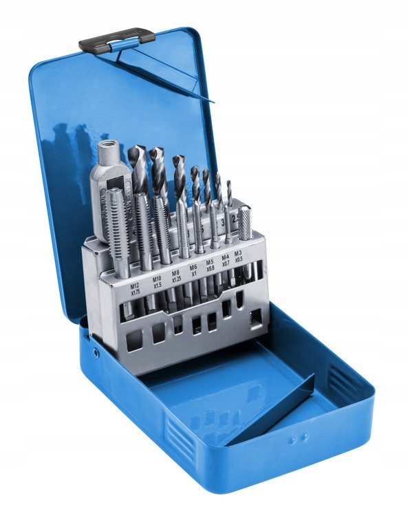 

Hogert HT3B581 Zestaw gwintowników i wierteł 15el.
