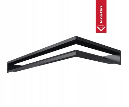 Rohová krbová mriežka Luft rohová ľavá grafitová 800x400x