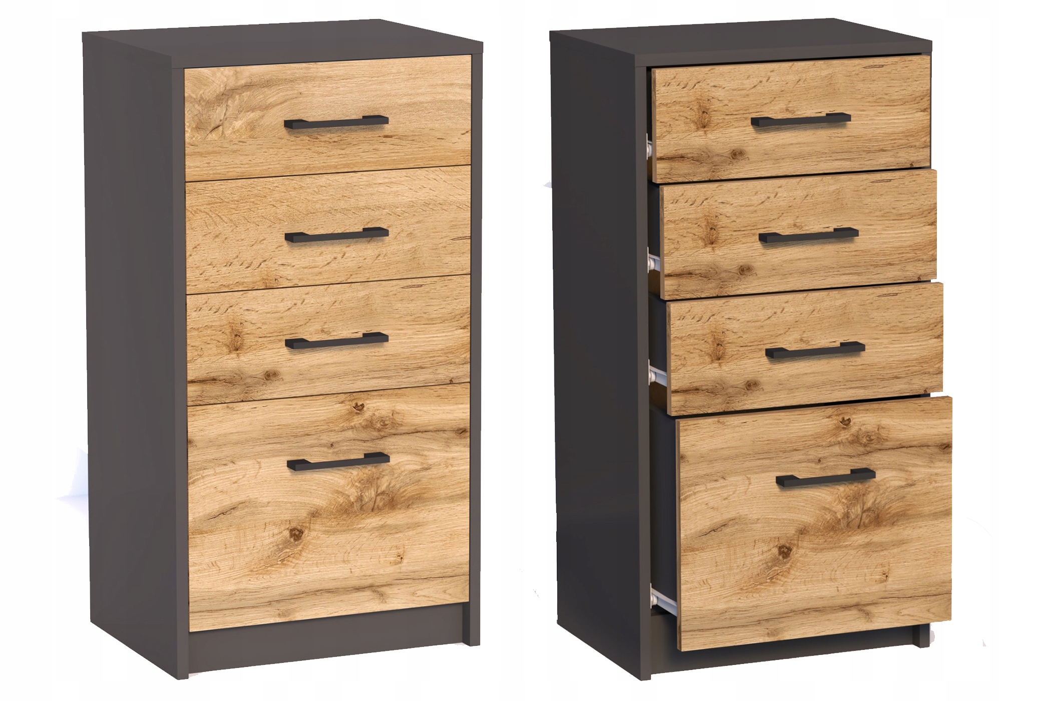 Komoda skříňka sloupek zásuvky K026 Grafit-wotan