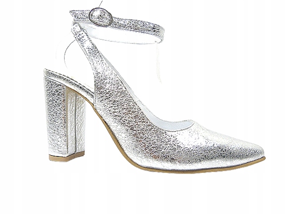 Boty Gopol 37 stříbrný křišťál open kůže G6