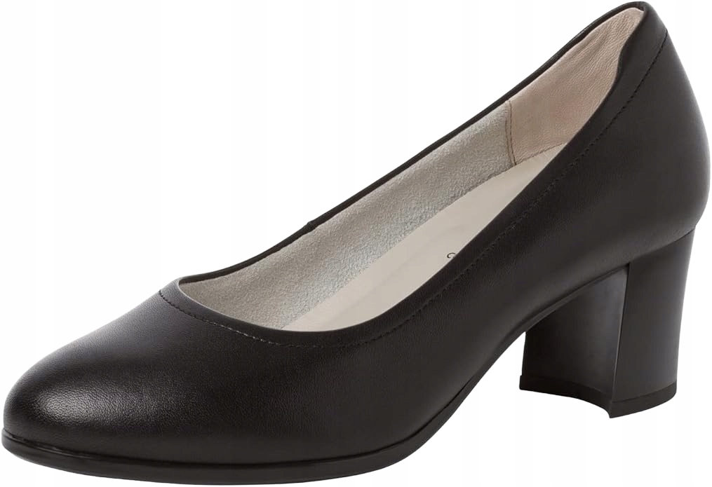 Tamaris Lodičky Černé Kožené S Podpatkem Sloupek 38 J0A